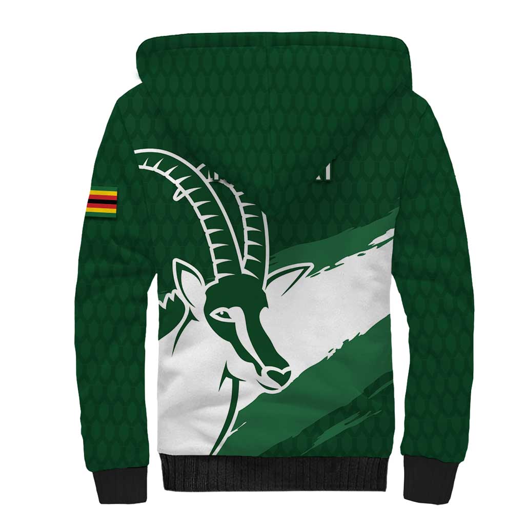 Zimbabwe Rugby Personalized Grunge Sherpa Hoodie GO Sables - Wonder Print Shop