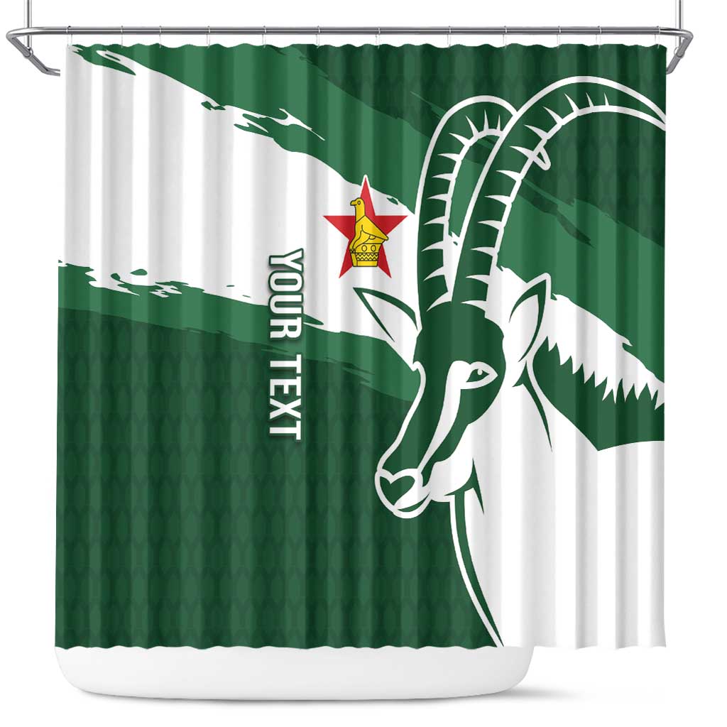 Zimbabwe Rugby Personalized Grunge Shower Curtain GO Sables - Wonder Print Shop