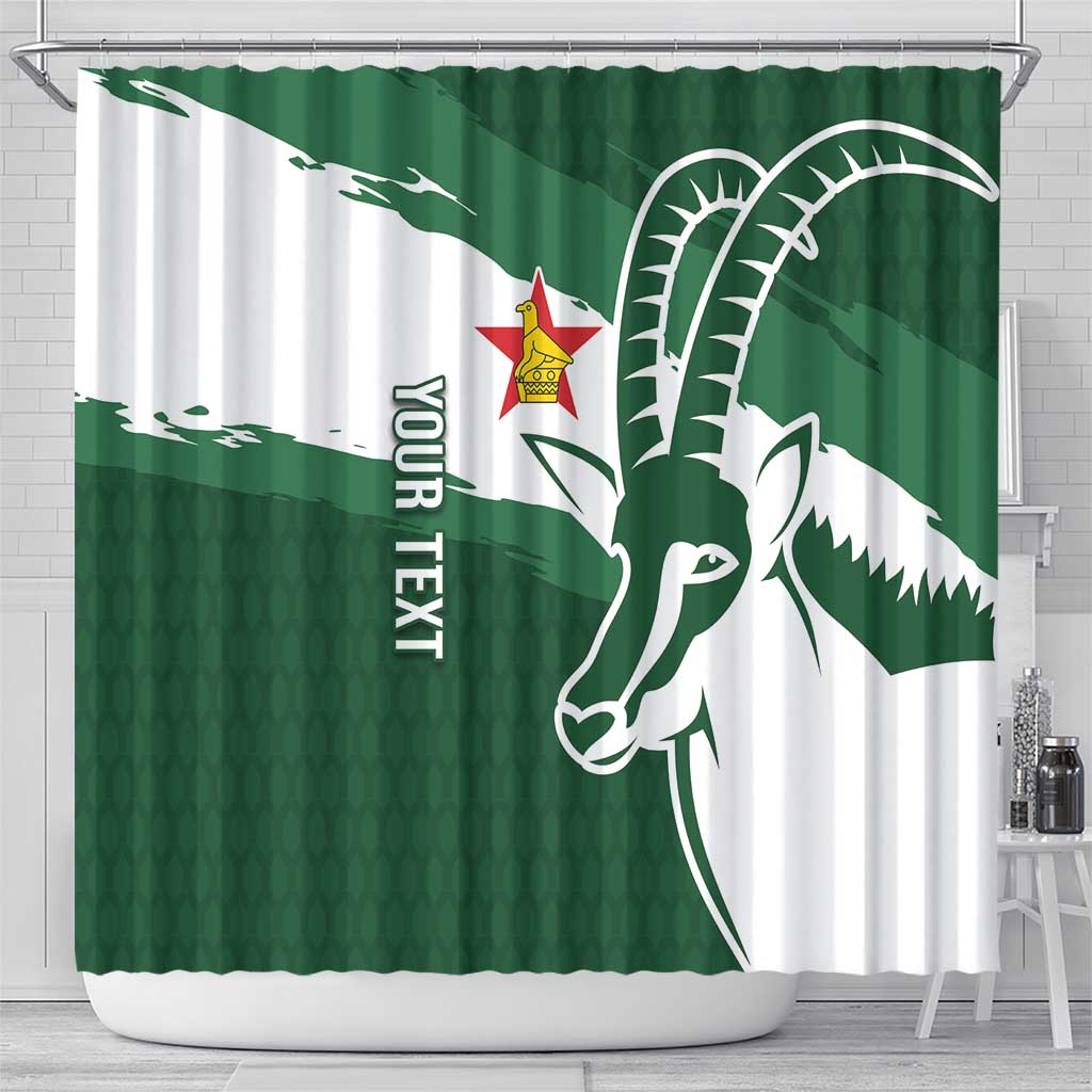 Zimbabwe Rugby Personalized Grunge Shower Curtain GO Sables - Wonder Print Shop