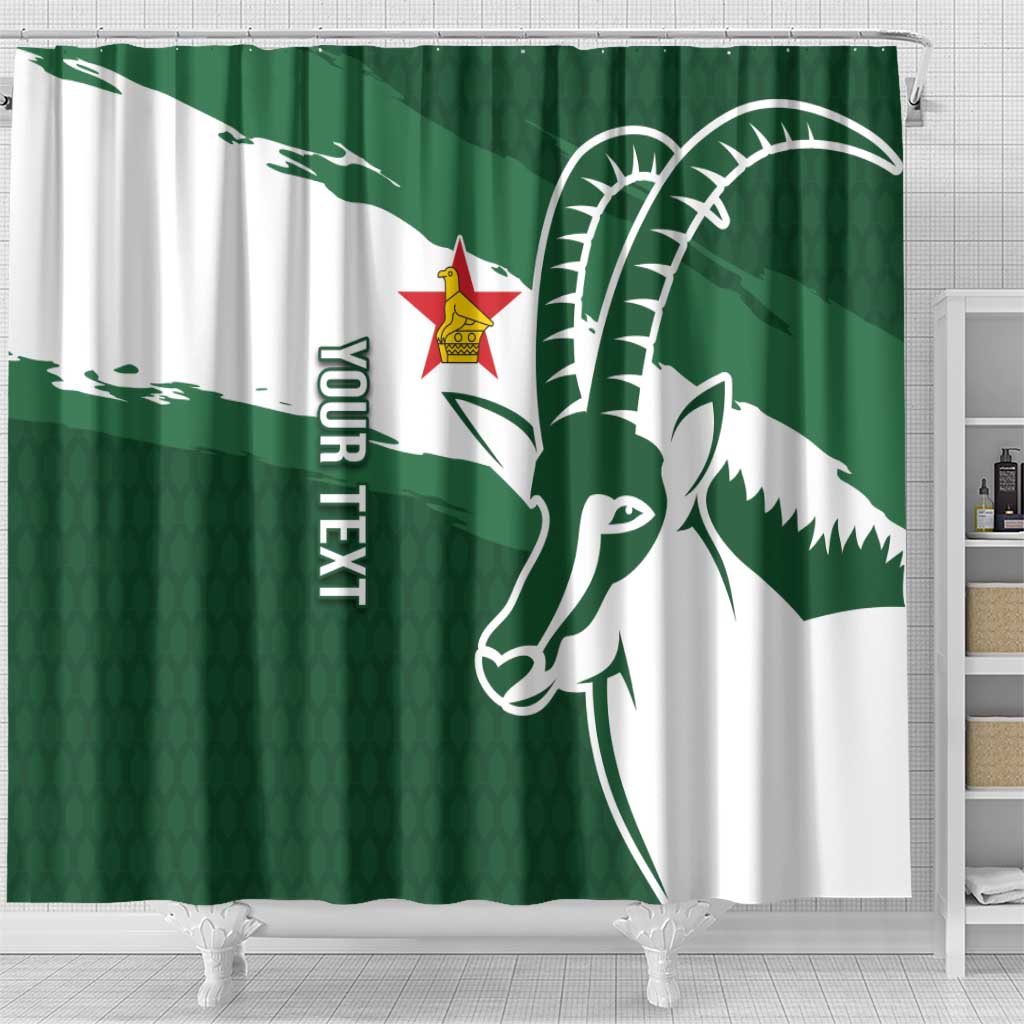 Zimbabwe Rugby Personalized Grunge Shower Curtain GO Sables - Wonder Print Shop