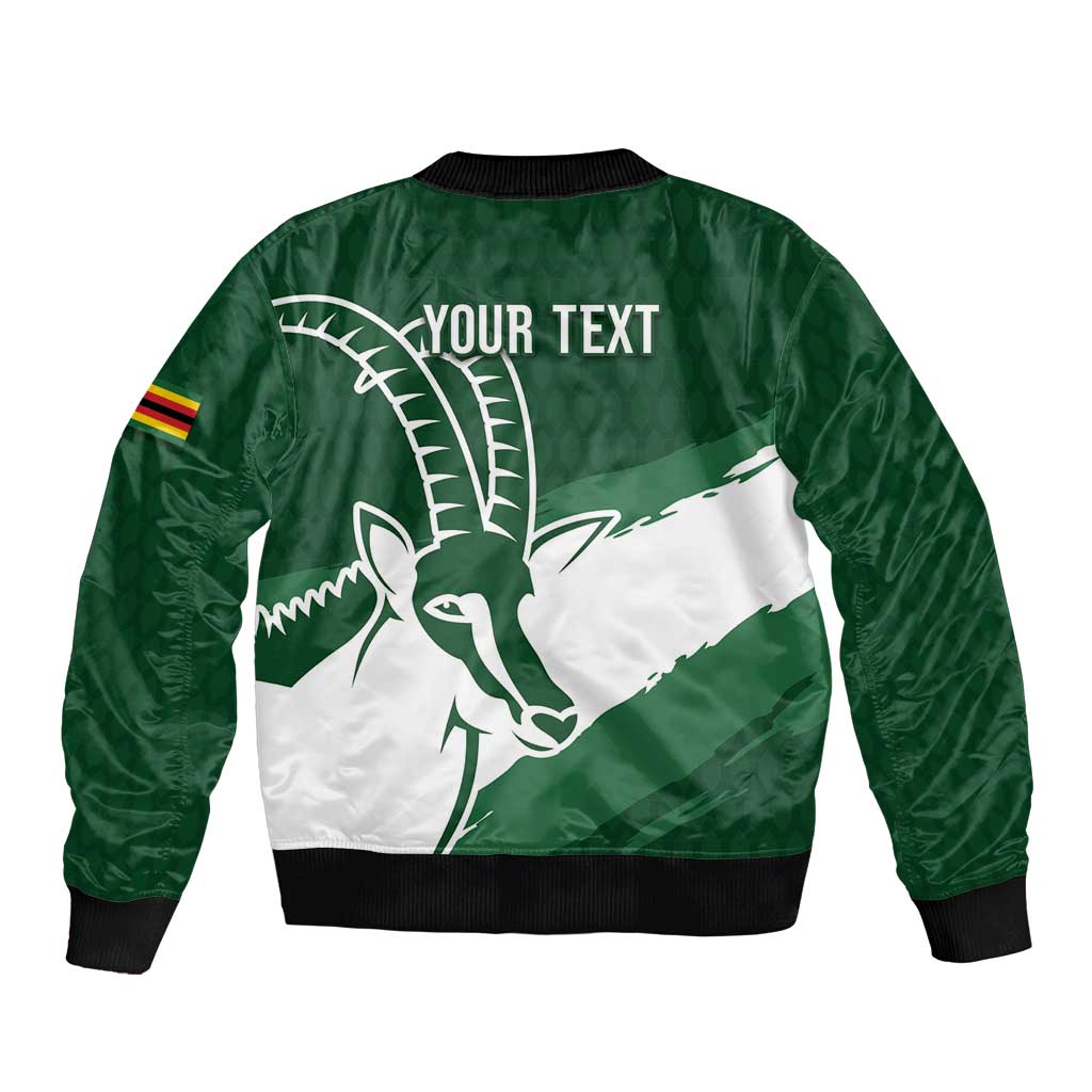 Zimbabwe Rugby Personalized Grunge Sleeve Zip Bomber Jacket GO Sables - Wonder Print Shop