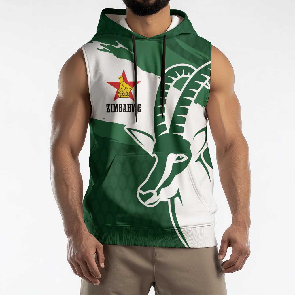 Zimbabwe Rugby Personalized Grunge Sleeveless Hoodie GO Sables - Wonder Print Shop