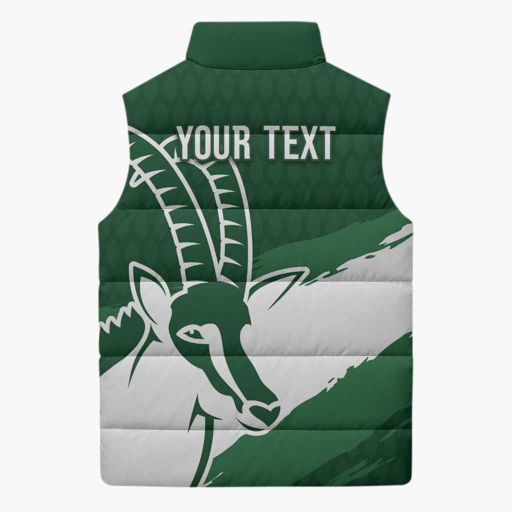 Zimbabwe Rugby Personalized Grunge Sleeveless Puffer Jacket GO Sables - Wonder Print Shop