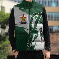 Zimbabwe Rugby Personalized Grunge Sleeveless Puffer Jacket GO Sables - Wonder Print Shop