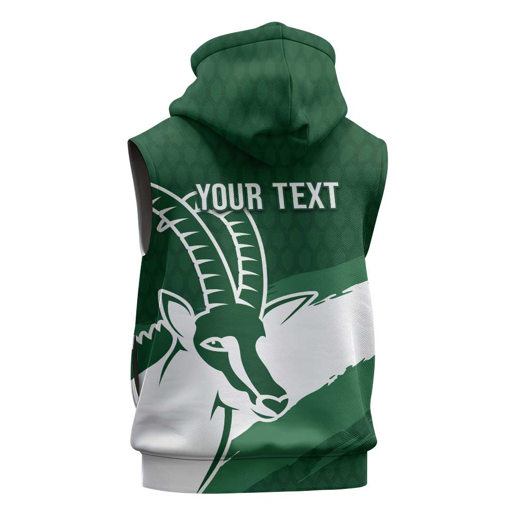 Zimbabwe Rugby Personalized Grunge Sleeveless Zip Hoodie GO Sables - Wonder Print Shop