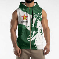 Zimbabwe Rugby Personalized Grunge Sleeveless Zip Hoodie GO Sables - Wonder Print Shop