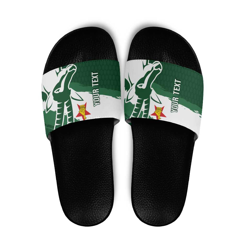 Zimbabwe Rugby Personalized Grunge Slide Sandals GO Sables - Wonder Print Shop