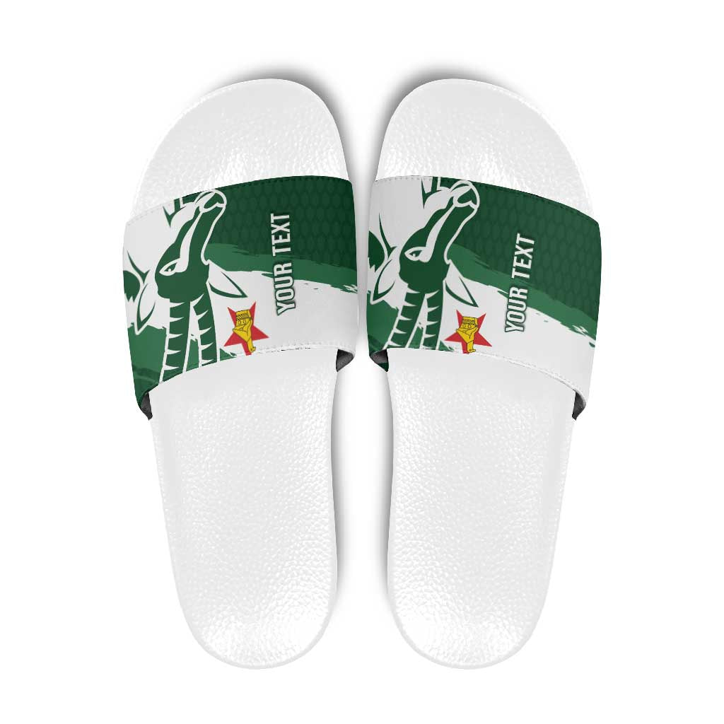Zimbabwe Rugby Personalized Grunge Slide Sandals GO Sables - Wonder Print Shop