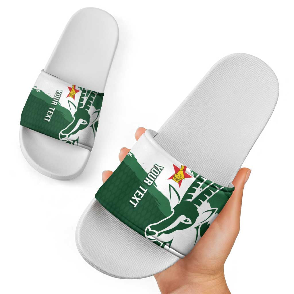 Zimbabwe Rugby Personalized Grunge Slide Sandals GO Sables - Wonder Print Shop