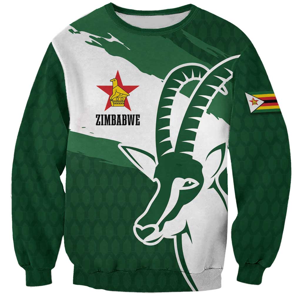 Zimbabwe Rugby Personalized Grunge Sweatshirt GO Sables - Wonder Print Shop