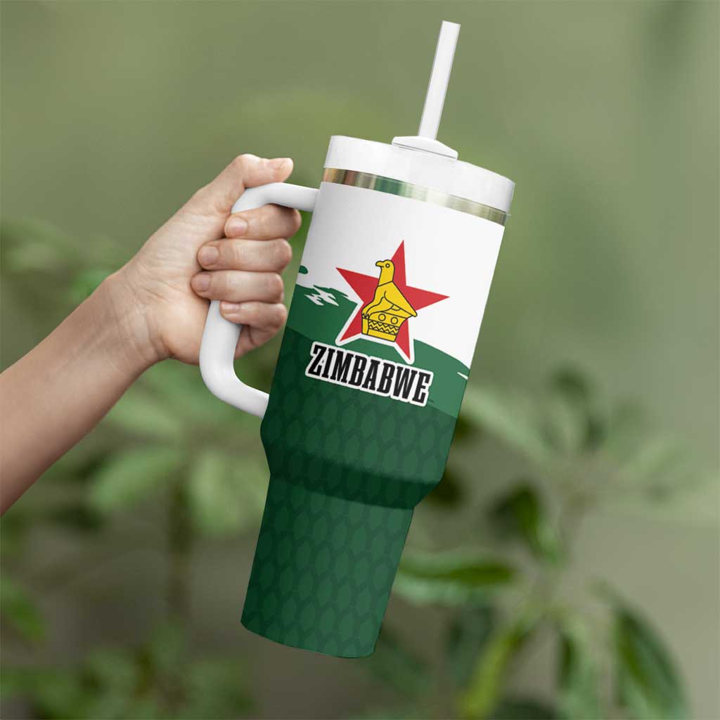 Zimbabwe Rugby Personalized Grunge Tumbler With Handle GO Sables - Wonder Print Shop