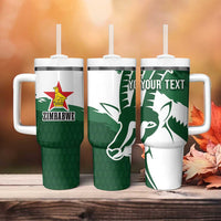 Zimbabwe Rugby Personalized Grunge Tumbler With Handle GO Sables - Wonder Print Shop