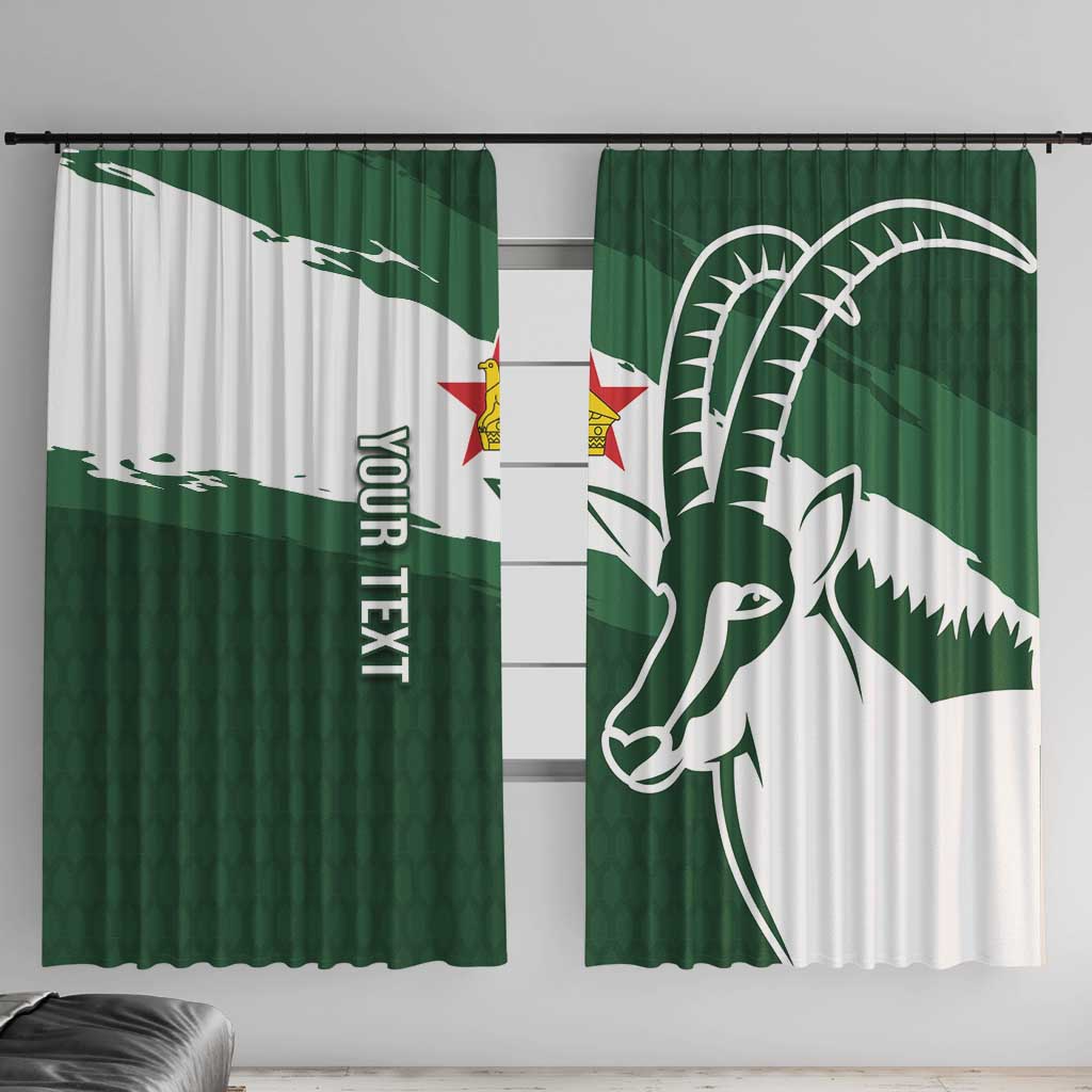 Zimbabwe Rugby Personalized Grunge Window Curtain GO Sables - Wonder Print Shop