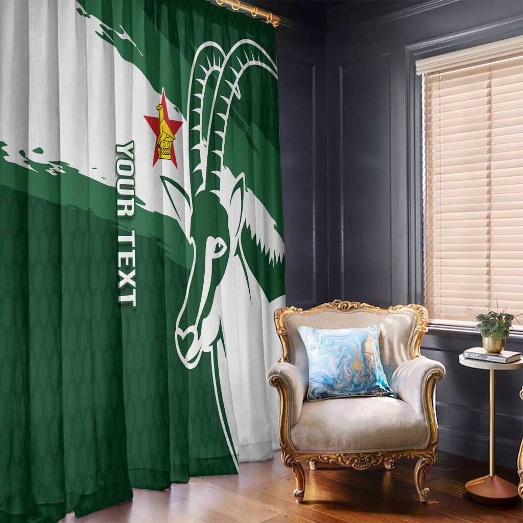 Zimbabwe Rugby Personalized Grunge Window Curtain GO Sables - Wonder Print Shop