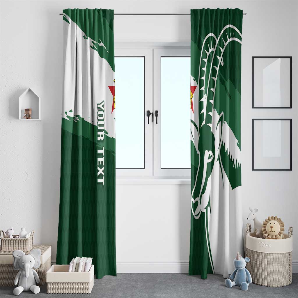 Zimbabwe Rugby Personalized Grunge Window Curtain GO Sables - Wonder Print Shop