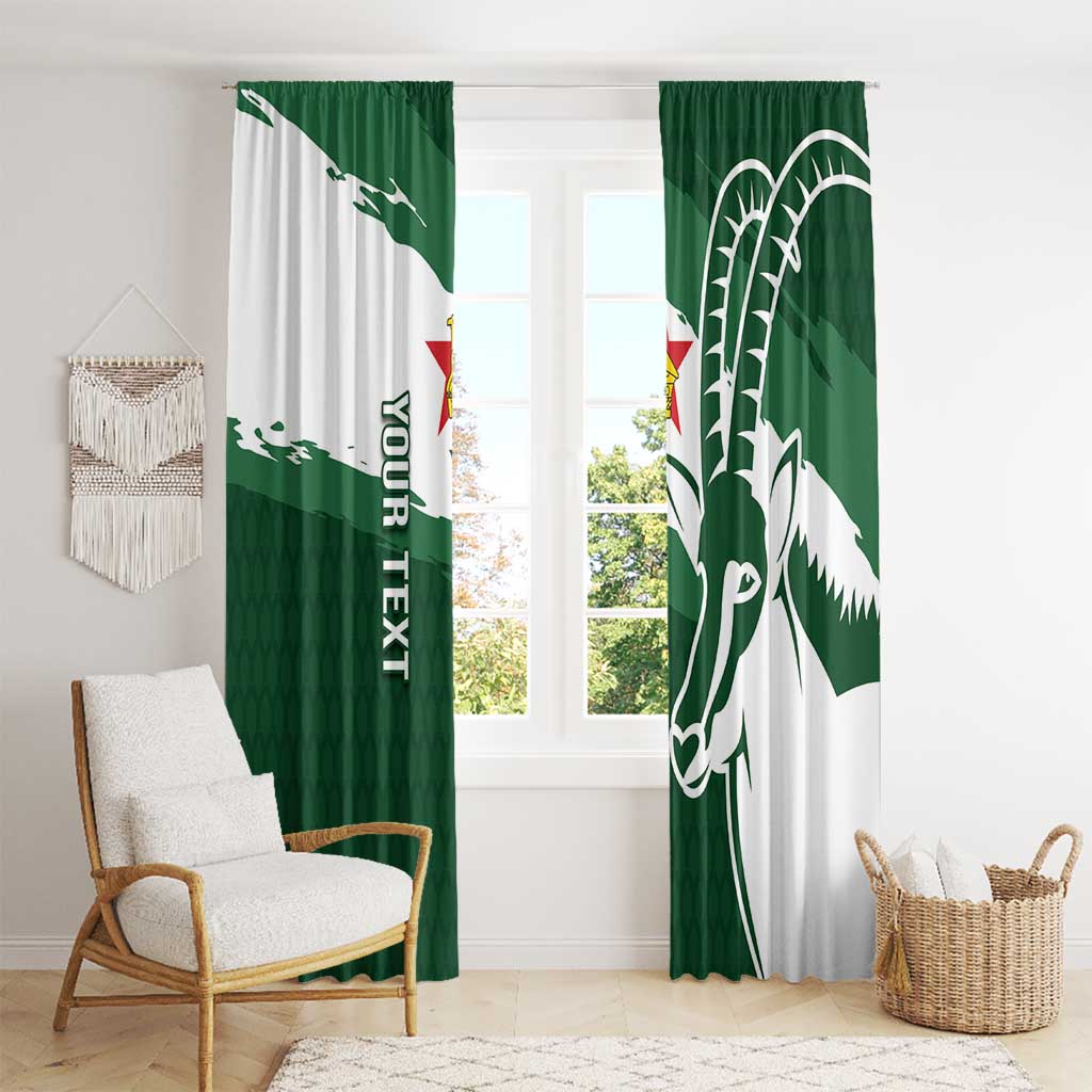 Zimbabwe Rugby Personalized Grunge Window Curtain GO Sables - Wonder Print Shop