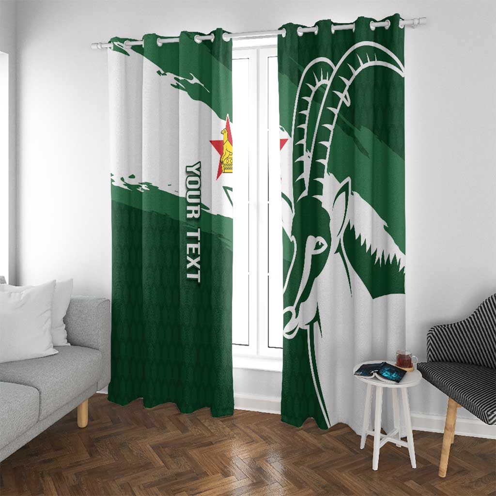 Zimbabwe Rugby Personalized Grunge Window Curtain GO Sables - Wonder Print Shop