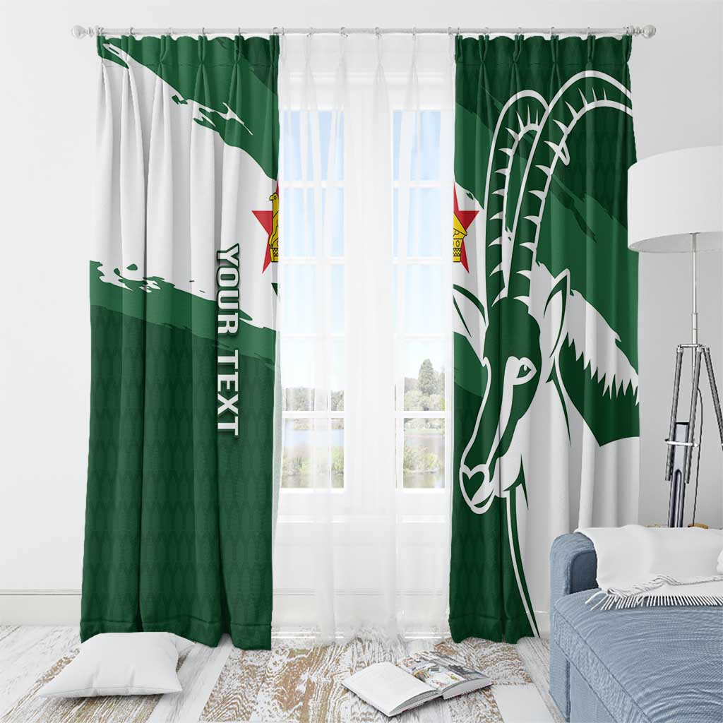 Zimbabwe Rugby Personalized Grunge Window Curtain GO Sables - Wonder Print Shop