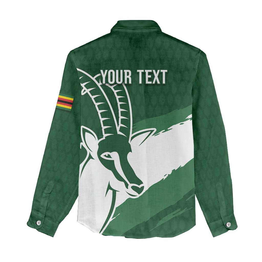 Zimbabwe Rugby Personalized Grunge Women Casual Shirt GO Sables - Wonder Print Shop