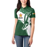 Zimbabwe Rugby Personalized Grunge Women Polo Shirt GO Sables - Wonder Print Shop