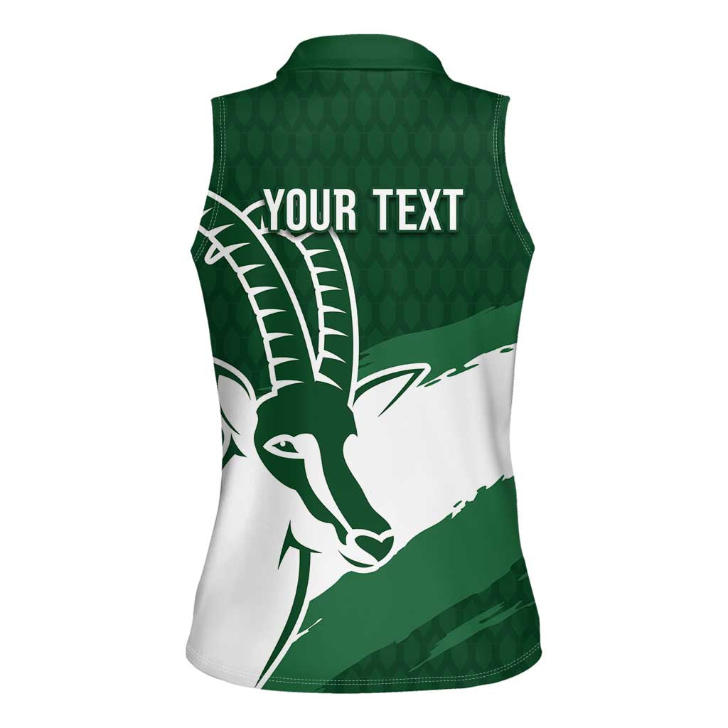 Zimbabwe Rugby Personalized Grunge Women Sleeveless Polo Shirt GO Sables - Wonder Print Shop