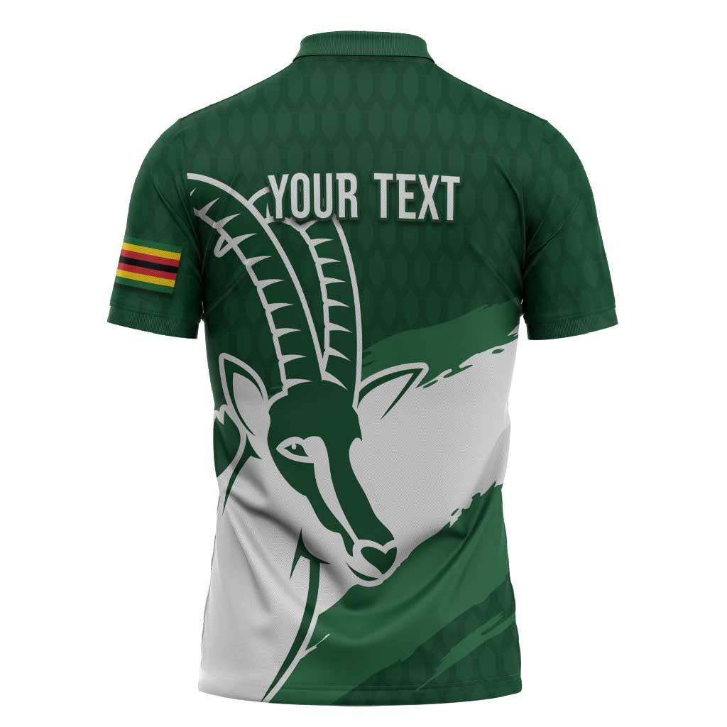 Zimbabwe Rugby Personalized Grunge Zipper Polo Shirt GO Sables - Wonder Print Shop