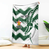 Zimbabwe Rugby The Sables Personalized Blanket Retro Jersey Inspired - Wonder Print Shop