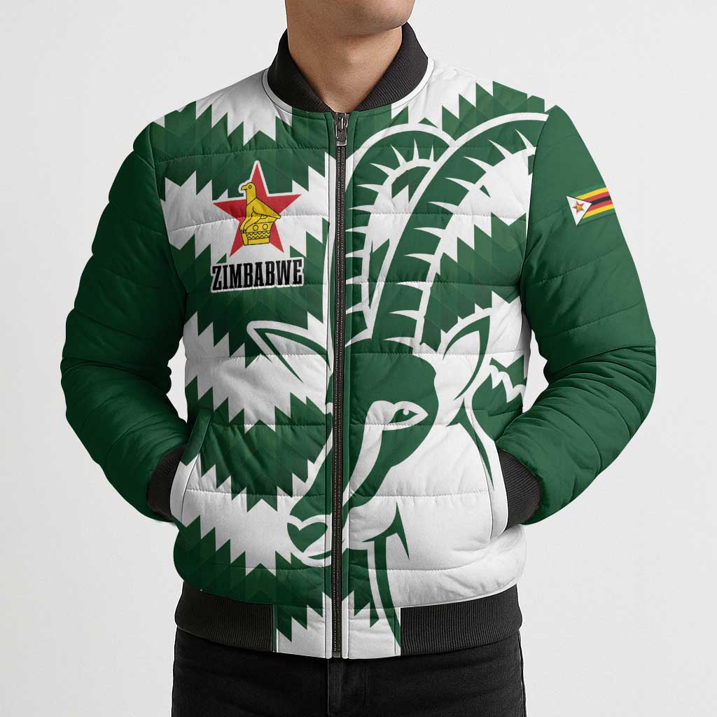 Zimbabwe Rugby The Sables Personalized Bomber Puffer Jacket Retro Jersey Inspired - Wonder Print Shop