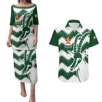 Zimbabwe Rugby The Sables Personalized Couples Matching Puletasi and Hawaiian Shirt Retro Jersey Inspired - Wonder Print Shop
