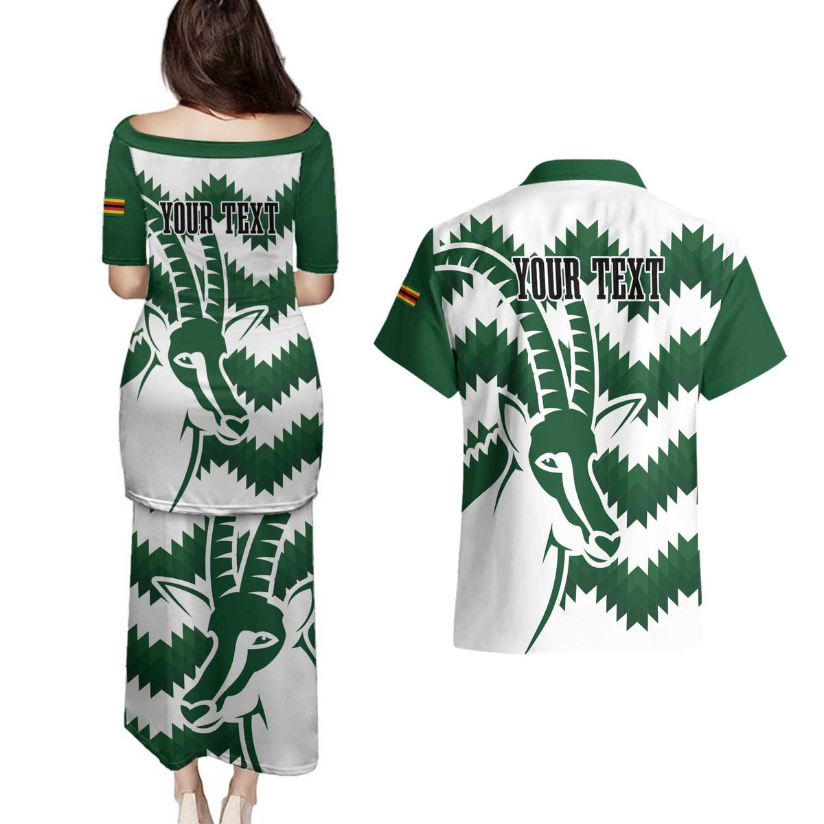Zimbabwe Rugby The Sables Personalized Couples Matching Puletasi and Hawaiian Shirt Retro Jersey Inspired - Wonder Print Shop