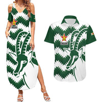 Zimbabwe Rugby The Sables Personalized Couples Matching Summer Maxi Dress and Hawaiian Shirt Retro Jersey Inspired - Wonder Print Shop