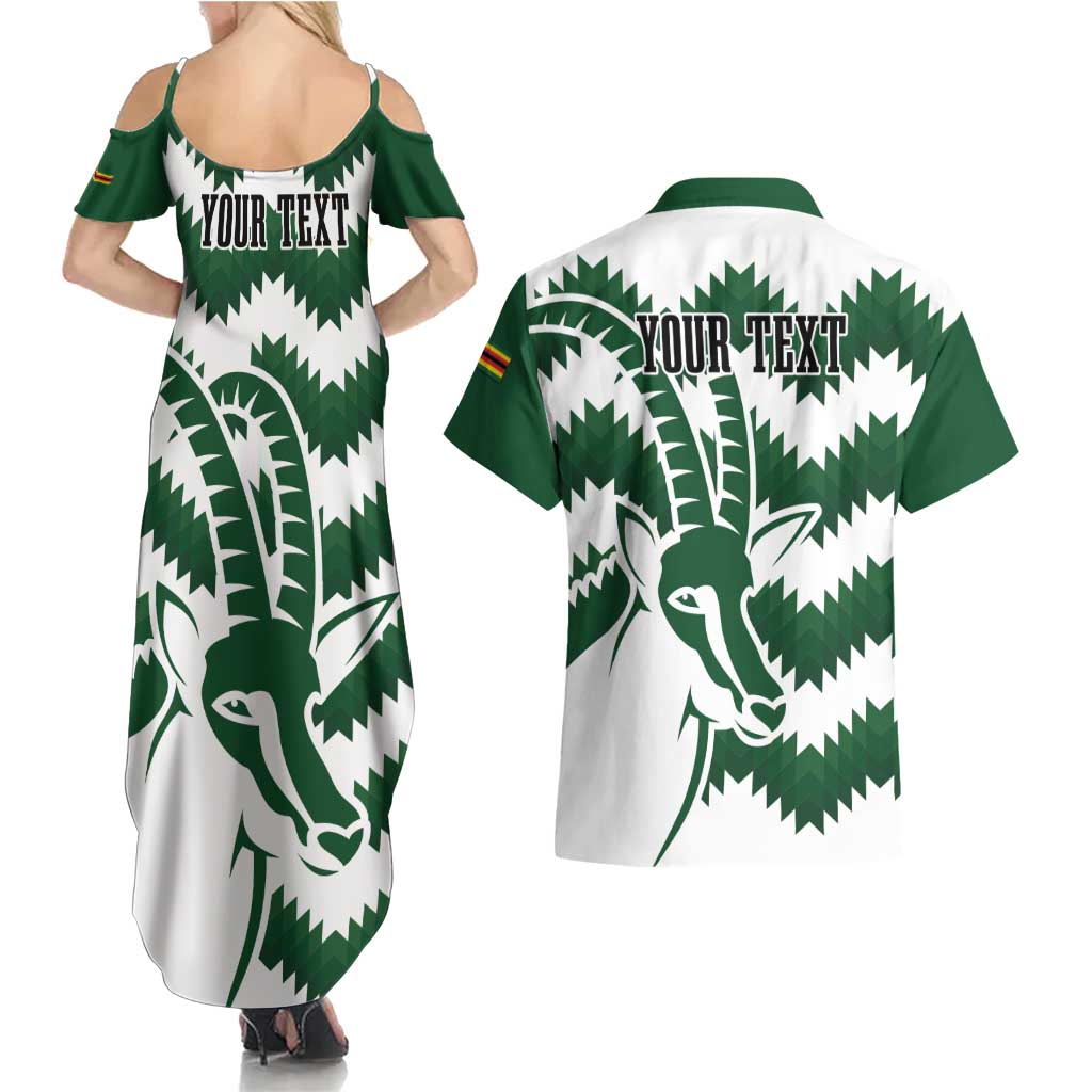 Zimbabwe Rugby The Sables Personalized Couples Matching Summer Maxi Dress and Hawaiian Shirt Retro Jersey Inspired - Wonder Print Shop