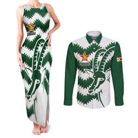 Zimbabwe Rugby The Sables Personalized Couples Matching Tank Maxi Dress and Long Sleeve Button Shirt Retro Jersey Inspired - Wonder Print Shop