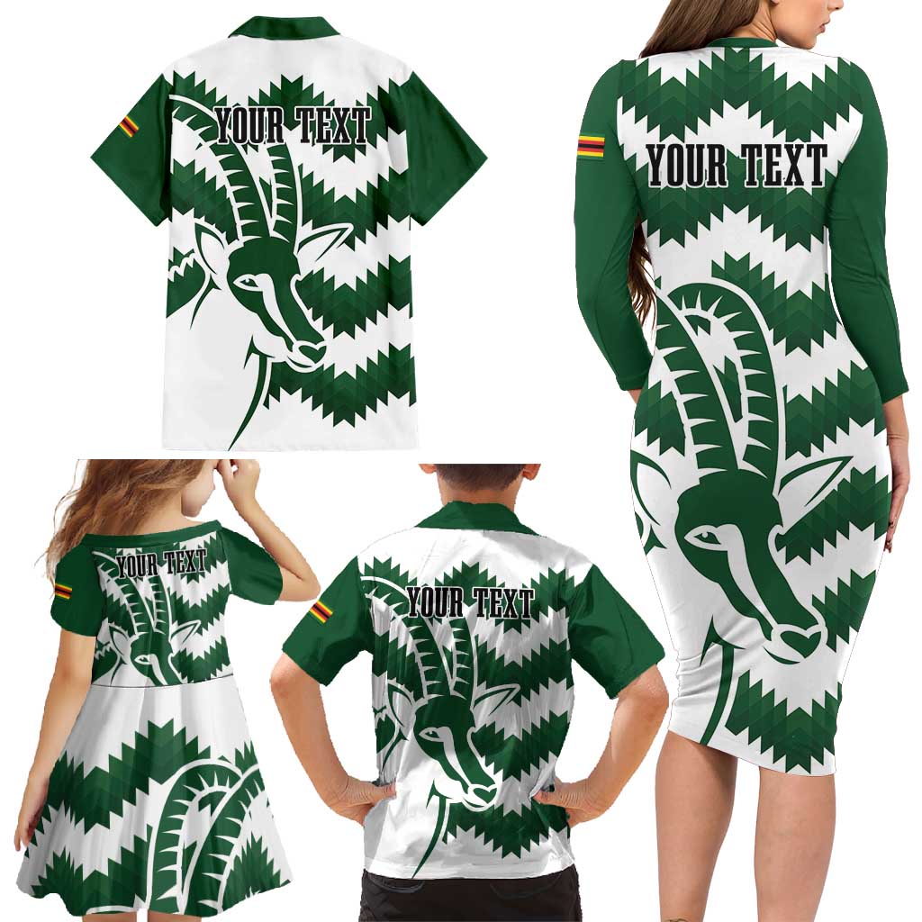 Zimbabwe Rugby The Sables Personalized Family Matching Long Sleeve Bodycon Dress and Hawaiian Shirt Retro Jersey Inspired - Wonder Print Shop