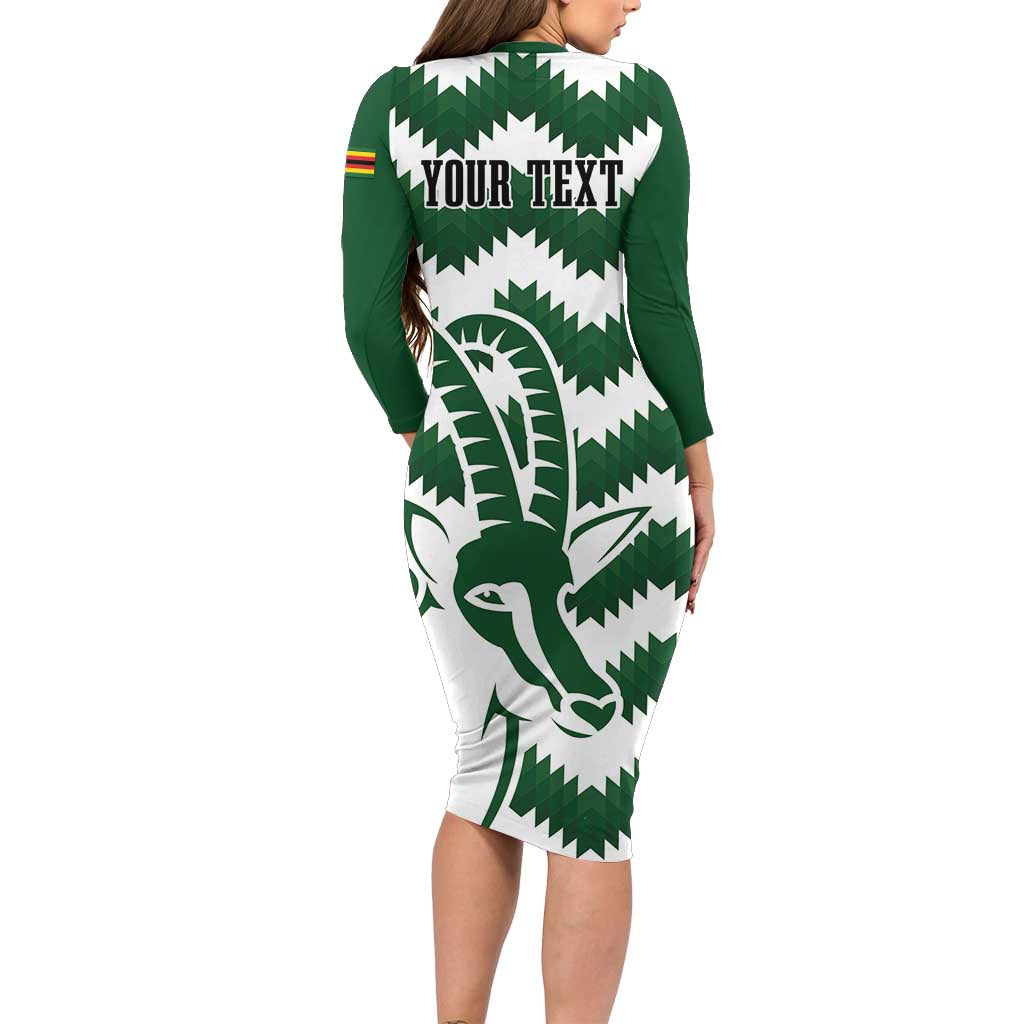 Zimbabwe Rugby The Sables Personalized Family Matching Long Sleeve Bodycon Dress and Hawaiian Shirt Retro Jersey Inspired - Wonder Print Shop