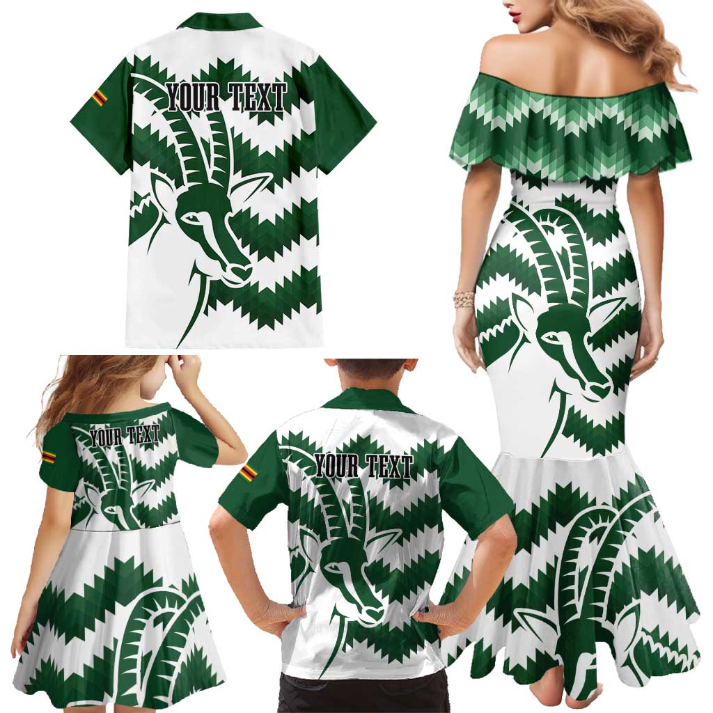 Zimbabwe Rugby The Sables Personalized Family Matching Mermaid Dress and Hawaiian Shirt Retro Jersey Inspired - Wonder Print Shop