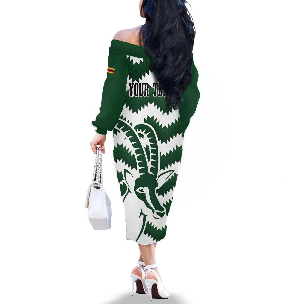 Zimbabwe Rugby The Sables Personalized Family Matching Off The Shoulder Long Sleeve Dress and Hawaiian Shirt Retro Jersey Inspired - Wonder Print Shop