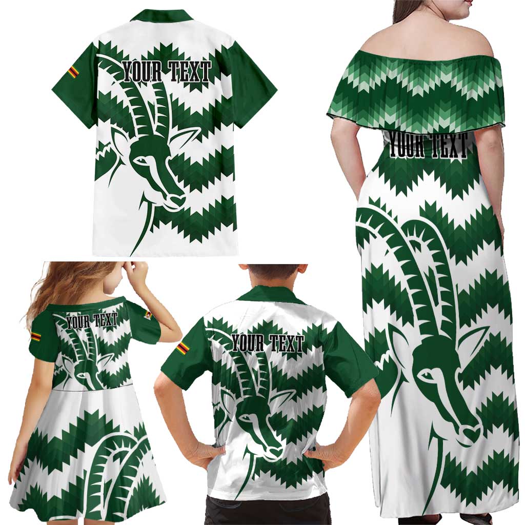 Zimbabwe Rugby The Sables Personalized Family Matching Off Shoulder Maxi Dress and Hawaiian Shirt Retro Jersey Inspired - Wonder Print Shop