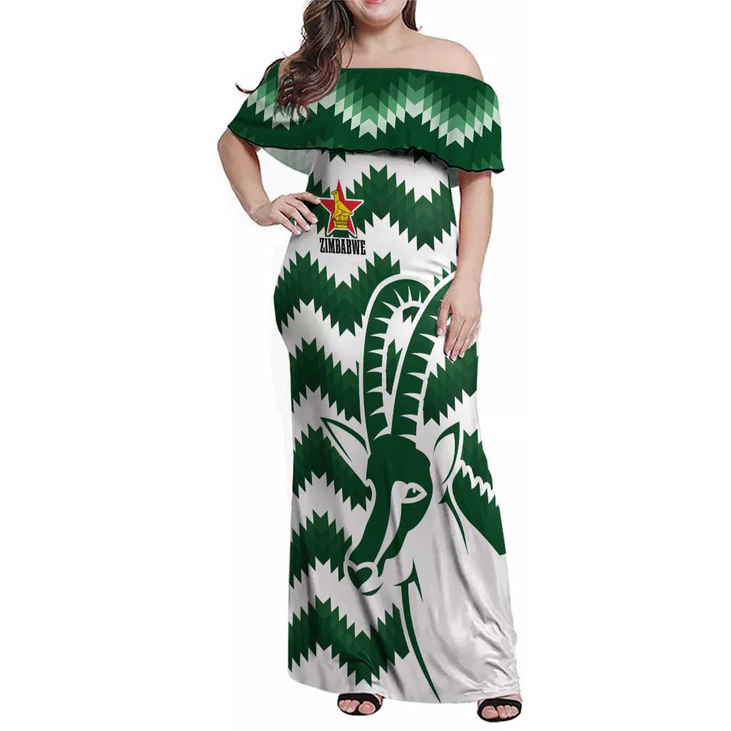 Zimbabwe Rugby The Sables Personalized Family Matching Off Shoulder Maxi Dress and Hawaiian Shirt Retro Jersey Inspired - Wonder Print Shop