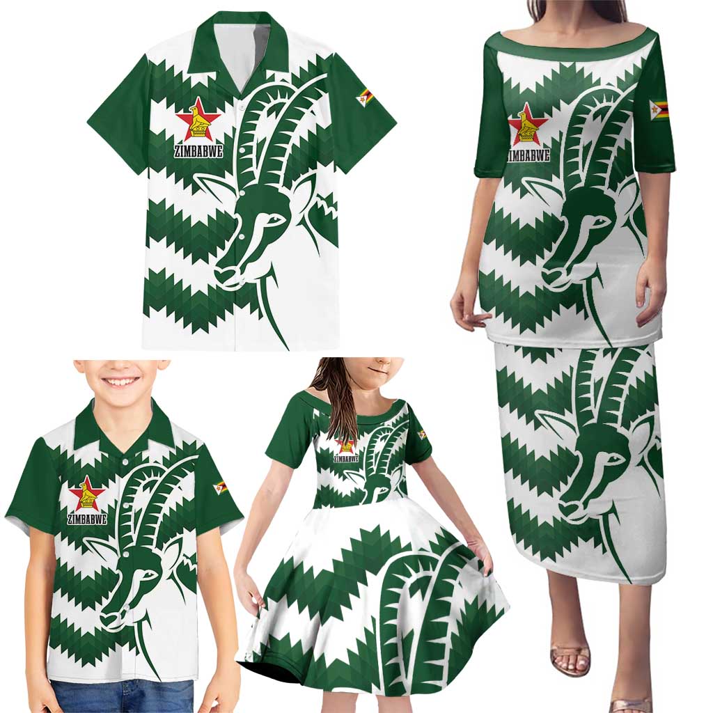 Zimbabwe Rugby The Sables Personalized Family Matching Puletasi and Hawaiian Shirt Retro Jersey Inspired - Wonder Print Shop