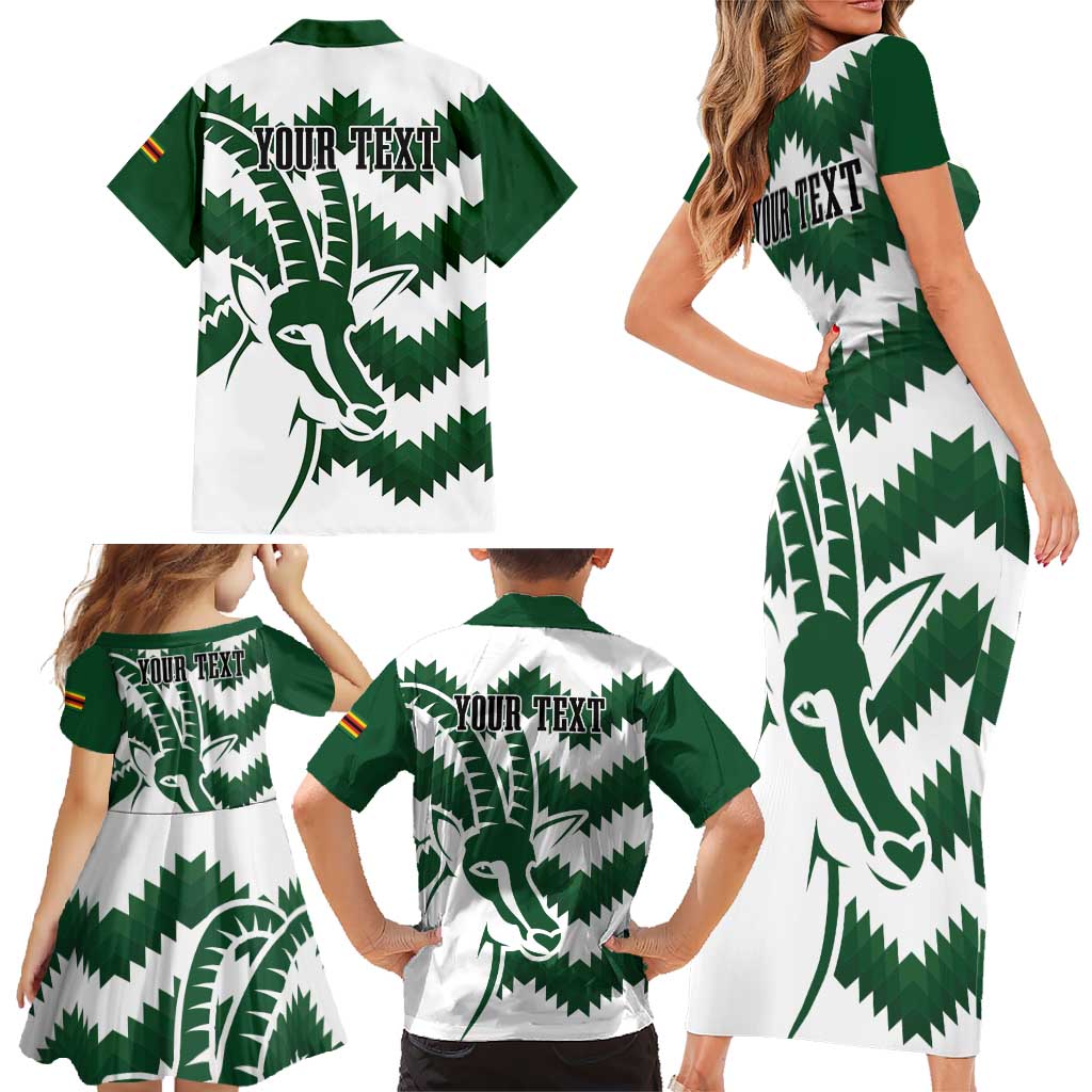 Zimbabwe Rugby The Sables Personalized Family Matching Short Sleeve Bodycon Dress and Hawaiian Shirt Retro Jersey Inspired - Wonder Print Shop