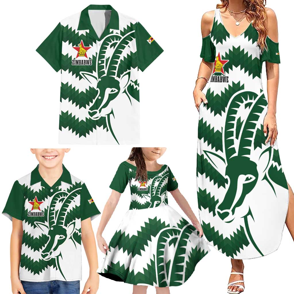 Zimbabwe Rugby The Sables Personalized Family Matching Summer Maxi Dress and Hawaiian Shirt Retro Jersey Inspired - Wonder Print Shop