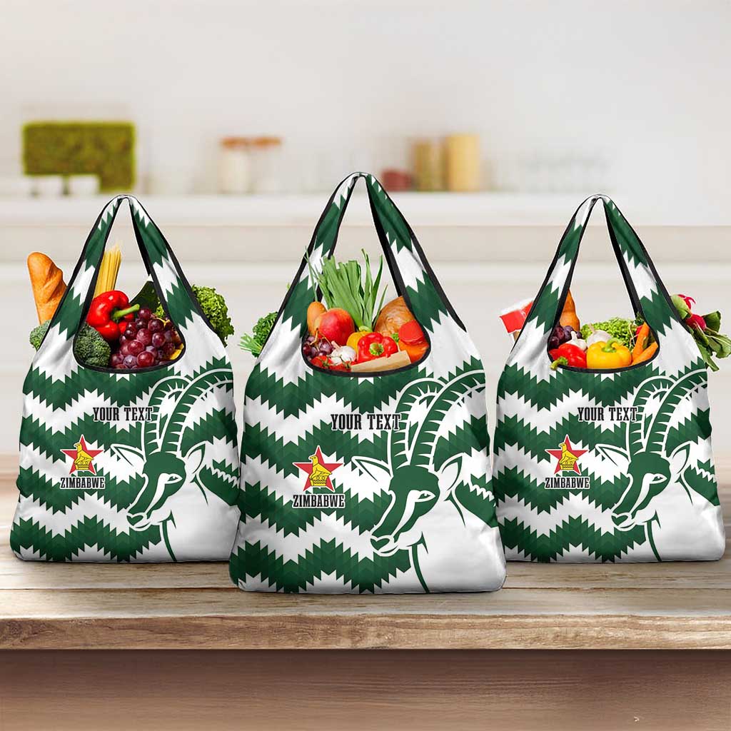 Zimbabwe Rugby The Sables Personalized Grocery Bag Retro Jersey Inspired - Wonder Print Shop