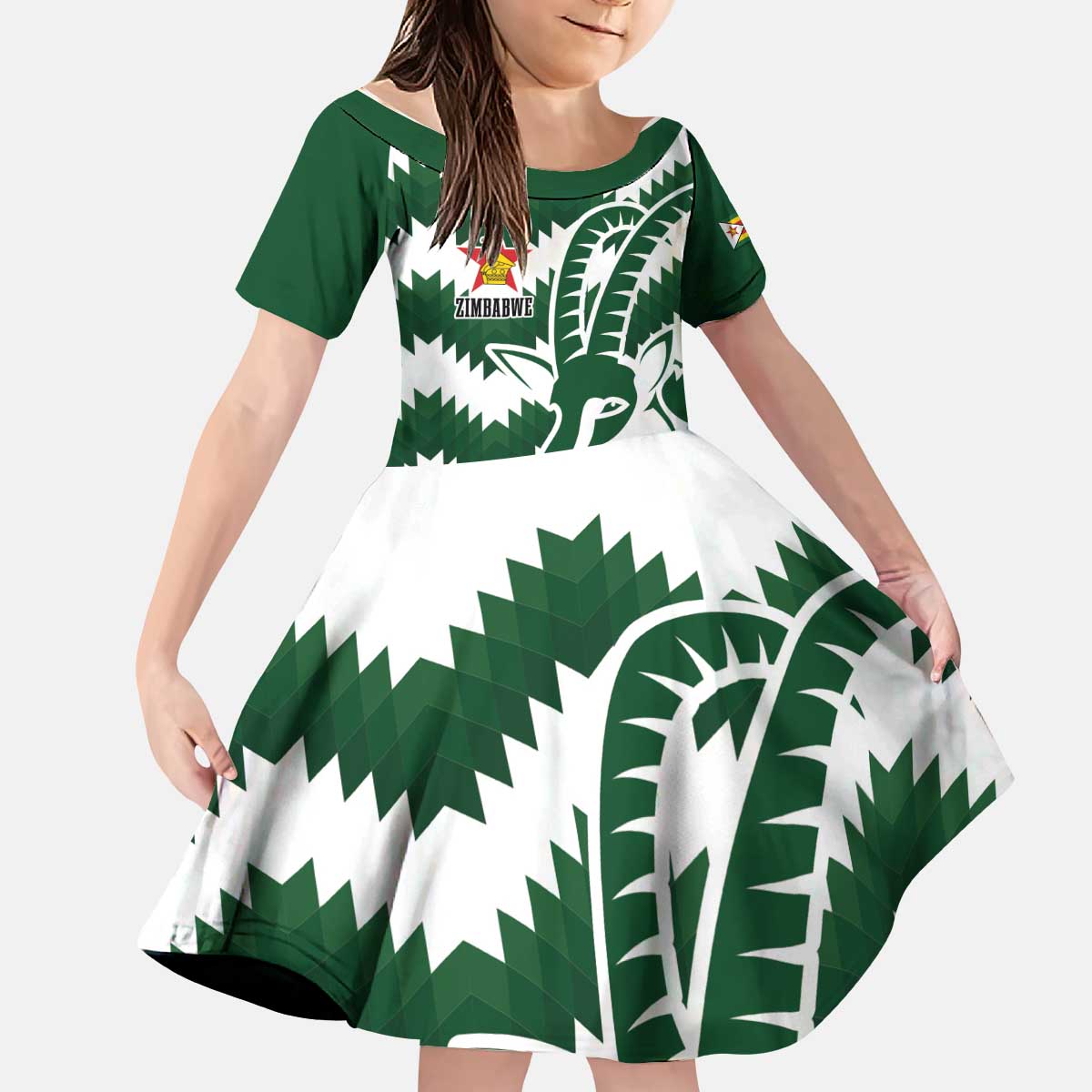 Zimbabwe Rugby The Sables Personalized Kid Short Sleeve Dress Retro Jersey Inspired - Wonder Print Shop