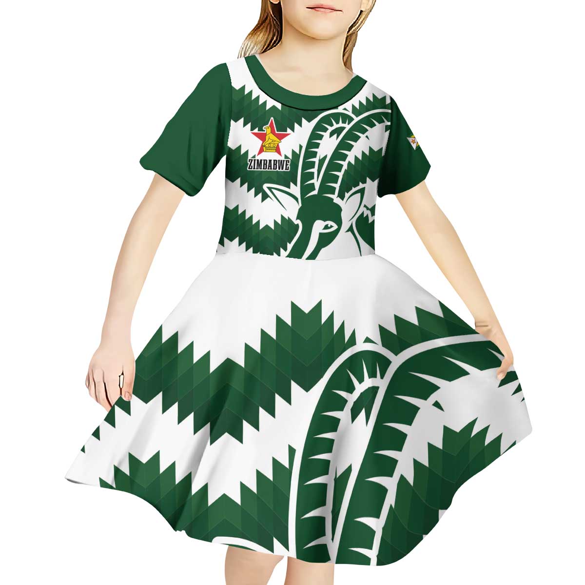 Zimbabwe Rugby The Sables Personalized Kid Short Sleeve Dress Retro Jersey Inspired - Wonder Print Shop