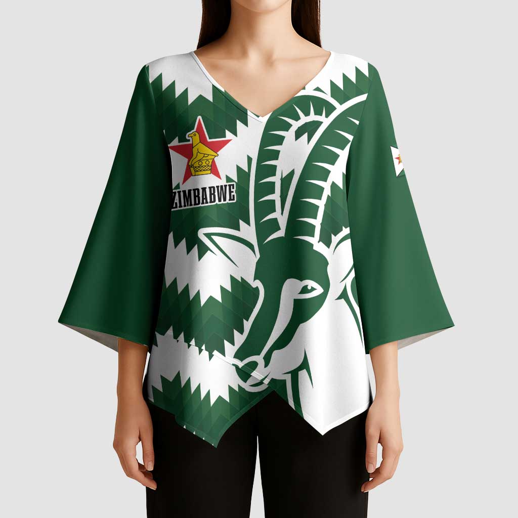 Zimbabwe Rugby The Sables Personalized Kimono Sleeve Blouse Retro Jersey Inspired - Wonder Print Shop