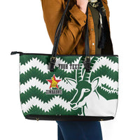 Zimbabwe Rugby The Sables Personalized Leather Tote Bag Retro Jersey Inspired - Wonder Print Shop