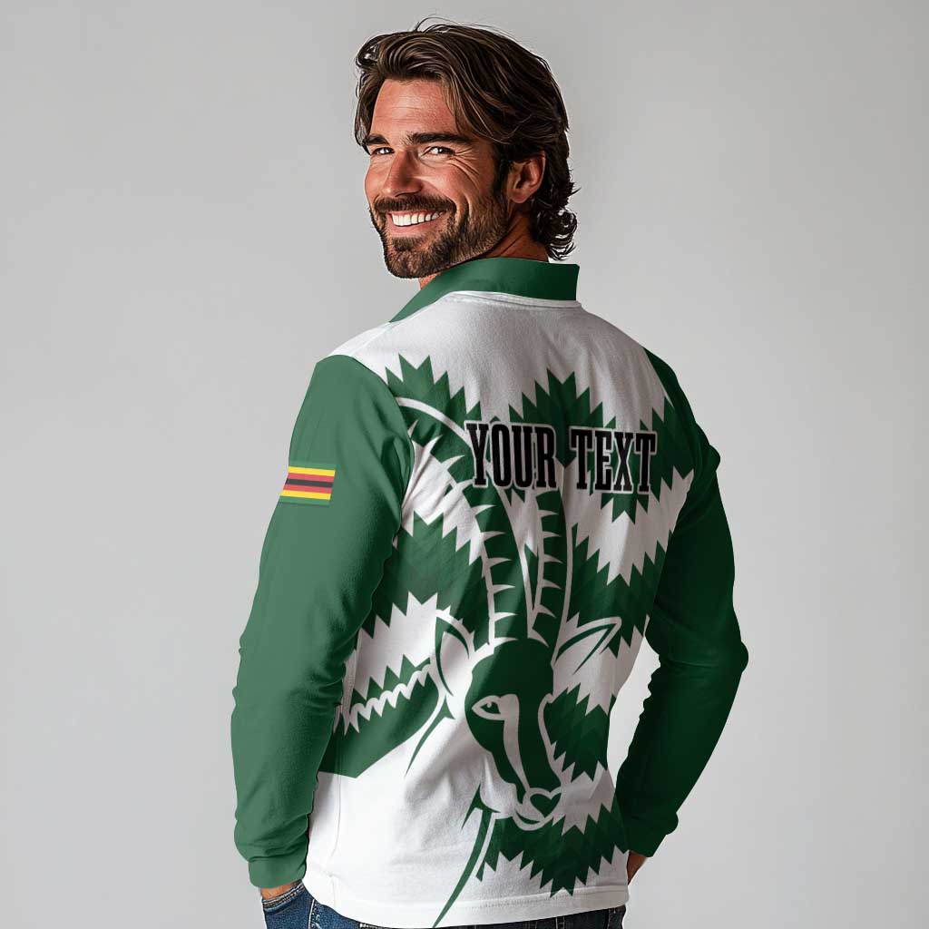 Zimbabwe Rugby The Sables Personalized Long Sleeve Polo Shirt Retro Jersey Inspired - Wonder Print Shop