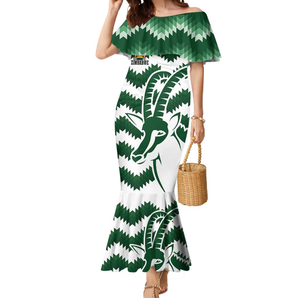 Zimbabwe Rugby The Sables Personalized Mermaid Dress Retro Jersey Inspired - Wonder Print Shop