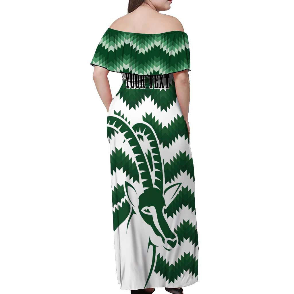 Zimbabwe Rugby The Sables Personalized Off Shoulder Maxi Dress Retro Jersey Inspired - Wonder Print Shop